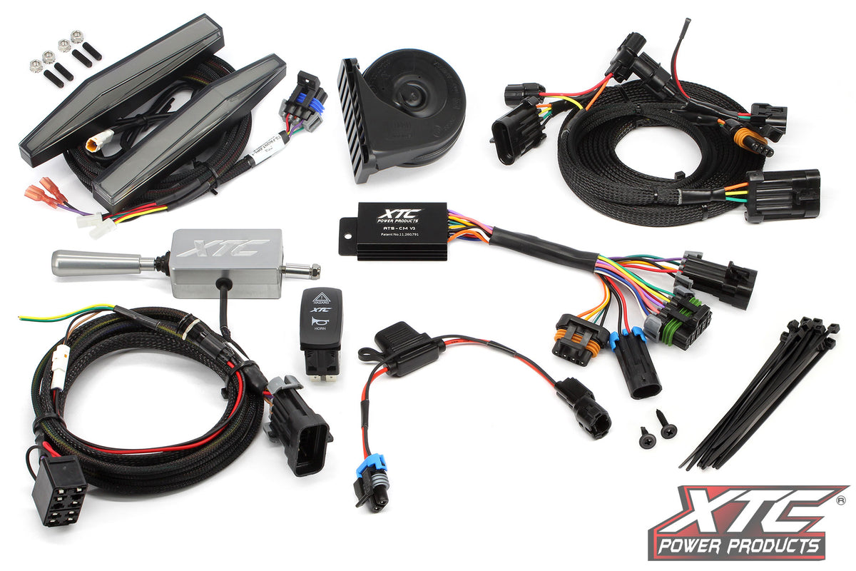 XTC Power Products Auto Turn Signal KIT w/ Billet Lever and Front DRL Lights HON (ATS-L-HON-S32-DRL)