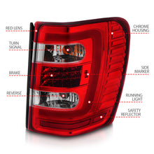 Cargar imagen en el visor de la galería, ANZO 1999-2004 Jeep Grand Cherokee LED Tail Lights w/ Light Bar Chrome Housing Red/Clear Lens