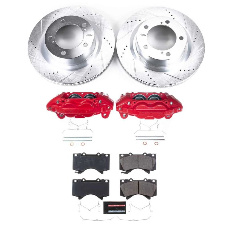 Power Stop Z36 Truck & Tow Front Brake Kit w/Calipers — Fits 2015-2021 Toyota Tundra, 2016-2022 Sequoia