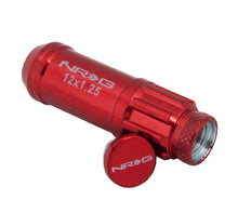 Cargar imagen en el visor de la galería, NRG 700 Series M12 X 1.25 Steel Lug Nut w/Dust Cap Cover Set 21 Pc w/Locks &amp; Lock Socket - Red