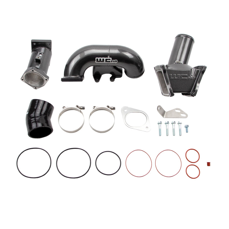 Kit de puente en Y de 3 pulgadas de alto flujo Duramax LMM de Wehrli 2007.5-2010, negro brillante