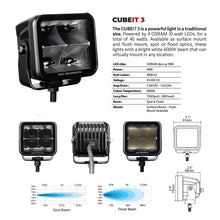 Load image into Gallery viewer, Go Rhino Xplor Blackout Series Cube LED Flood Light Kit (Flush Mount) 3x3 - Blk (Pair)