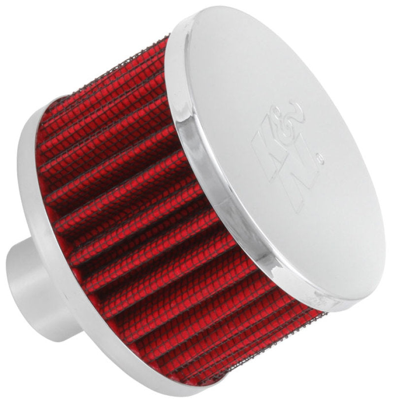 K&N 62-1170 Crankcase Vent Filter — 1in Vent, 3in Diameter, 2in Height, Chrome Top