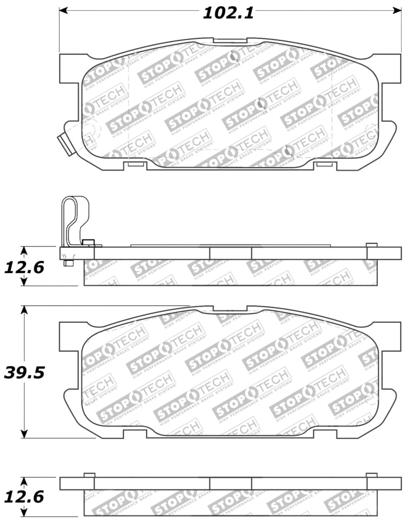 StopTech Performance Rear Brake Pads D891 — Fits 2001-2005 Mazda Miata