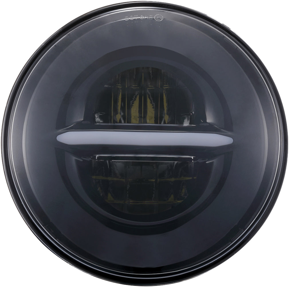 Pathfinder Classic LED Headlight 7" w/DRL Black (HD7CLB)