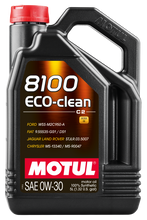 Cargar imagen en el visor de la galería, Motul 5L Synthetic Engine Oil 8100 0W30 4x5L ECO-CLEAN  ACEA C2 API SM ST.JLR 03.5007