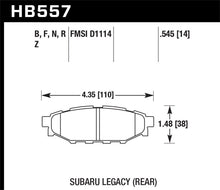 Cargar imagen en el visor de la galería, Pastillas de freno traseras de alto rendimiento para Subaru BRZ Ltd (disco delantero de 277 mm/disco trasero sólido) Hawk 2013-2014 Street 5.0