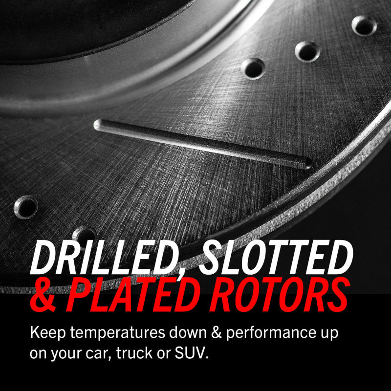 Power Stop Evolution Drilled & Slotted Rotors Front Pair — Fits 2015-2022 Ford Mustang GT/Mach 1/Bullitt