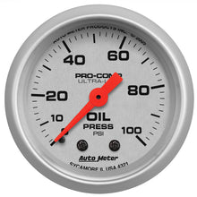 Cargar imagen en el visor de la galería, Autometer Ultra-Lite 52mm 0-100 PSI Mechanical Oil Pressure Gauge