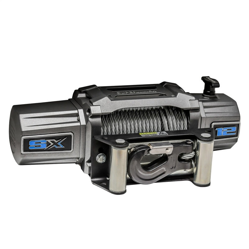 Cabrestante Superwinch SX 12000 de 12 000 libras, 12 V CC, 3/8 in x 85 ft, cable de acero, grafito