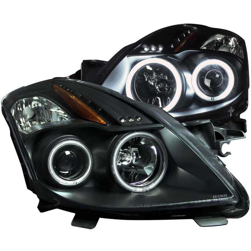 Faros delanteros con proyector y Halo negro (CCFL) para Nissan Altima (2 puertas SOLAMENTE) ANZO 2008-2009