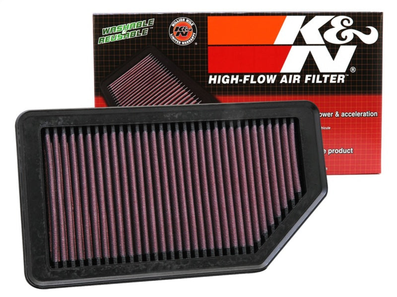 K&N Replacement Air Filter 10.625in L x 5.75in W x 1in H — Fits Hyundai Accent, Veloster, Kia Rio, Soul