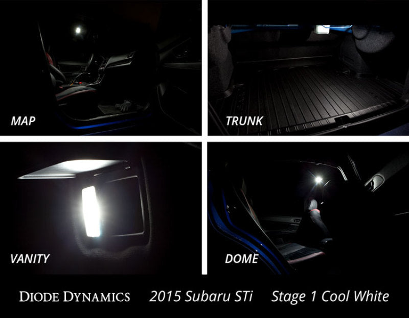 Kit de iluminación interior para Subaru WRX 2015-2019 de Diode Dynamics, etapa 2, color blanco frío