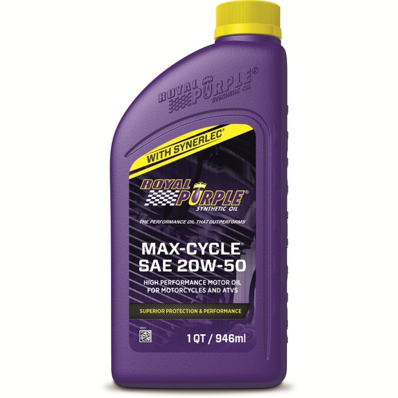 Aceite sintético para motocicletas Royal Purple Max-Cycle 20W-50 - 1 cuarto de galón