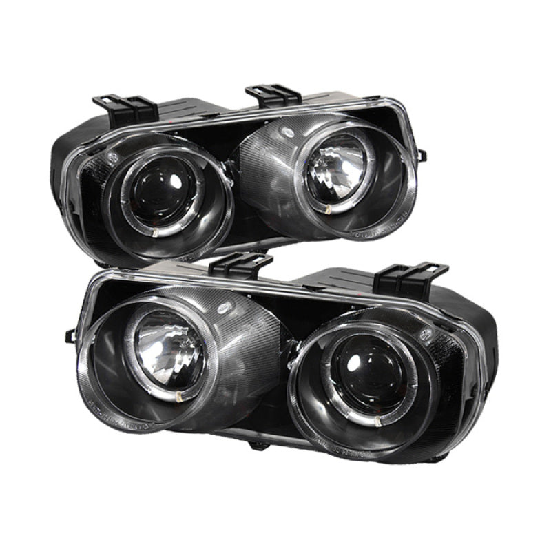 Faros delanteros de proyector LED Halo Spyder Acura Integra 94-97 - Negro Alto H1 Bajo 9006 PRO-YD-AI94-HL-BK