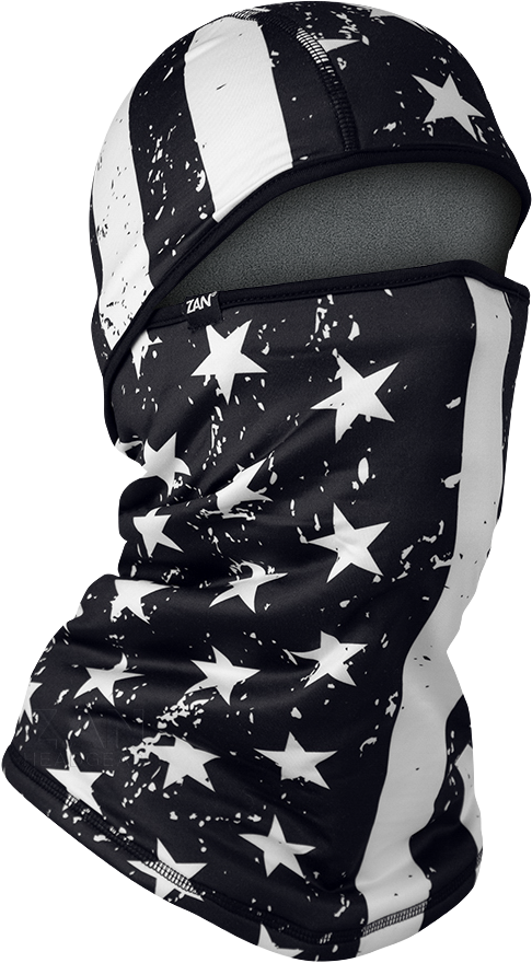 ZAN Sportflex Cnvtbl Balacava Fleece Black & White Flag (WBSF091)