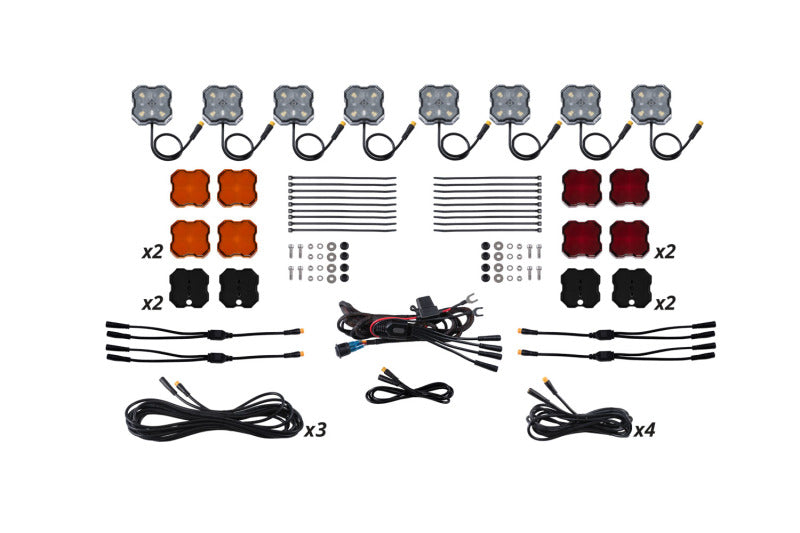 Diode Dynamics Stage Series Single-Color LED Rock Light Kit - 8-Pack