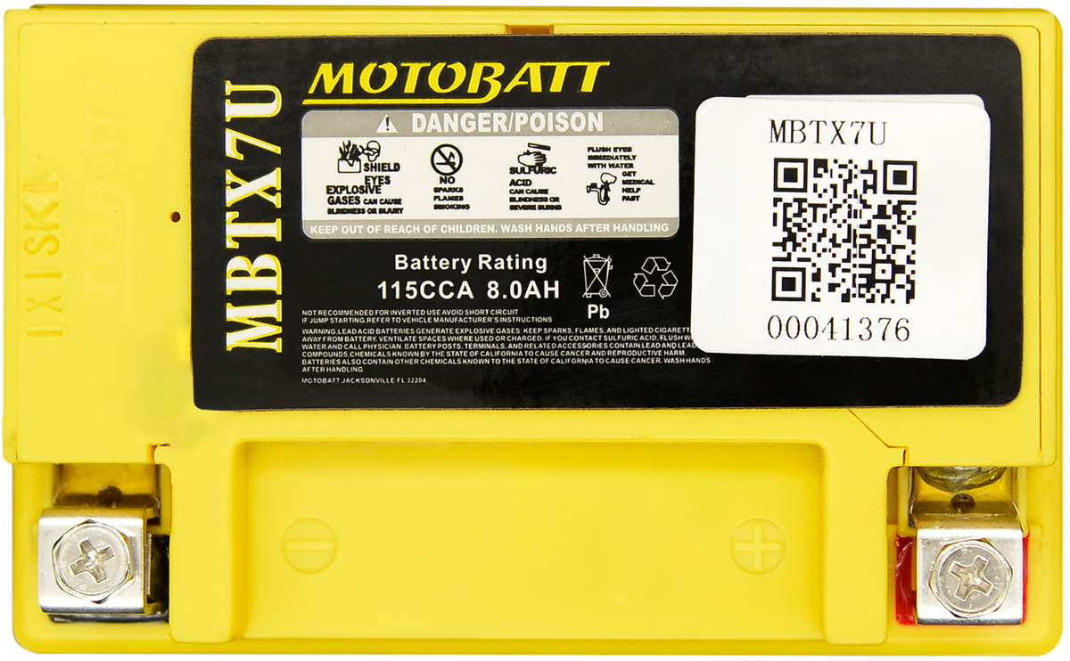 Motobatt Battery MBTX7U Sealed Factory Activated