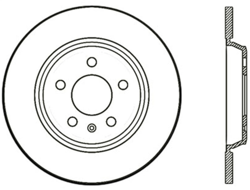 Rotor trasero izquierdo perforado y ranurado StopTech Power Slot 09-10 Audi A4/A4 Quattro / 08-10 A5 / 10 S4