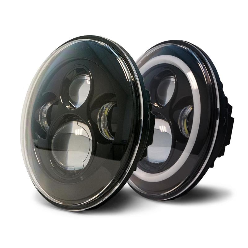 Faros delanteros LED con proyectores Angel Eyes para Jeep Wrangler JK 07-18 DV8 Offroad