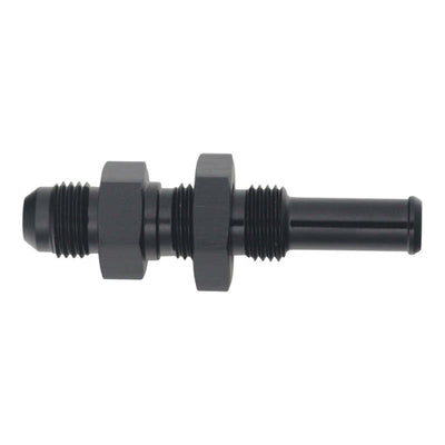 DeatschWerks 6AN Male Flare to 3/8in Hose Barb Fitting - Anodized Matte Black