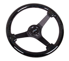 Cargar imagen en el visor de la galería, NRG Reinforced Steering Wheel (350mm / 3in Deep) Classic Blk Sparkle Wood Grain w/Blk 3-Spoke Center