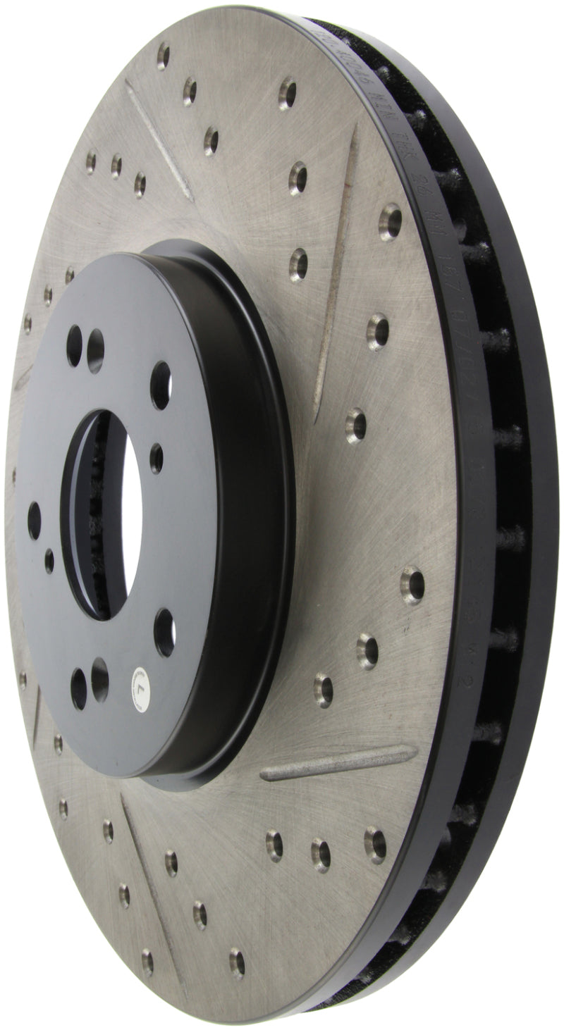 StopTech Slotted & Drilled Left Front Rotor — Fits Nissan 370Z, Acura CL, TSX, Honda Accord