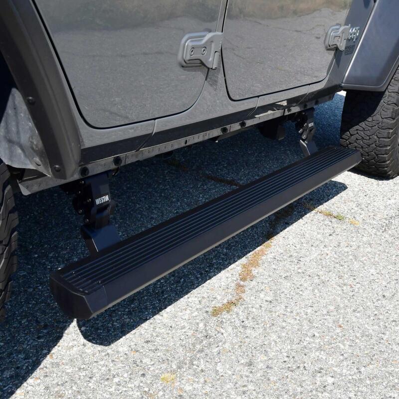 Westin Pro-e Running Boards - Textured Black — Fits 2018-2024 Jeep Wrangler JL Unlimited 4-Door