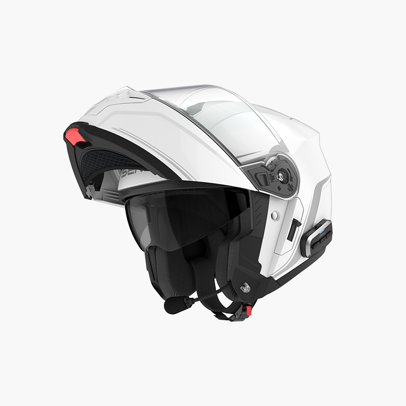 SENA Outrush 2 Flip UP Helmet w/Mesh Glossy White 2X (OUTRUSH2-GWXXL1)