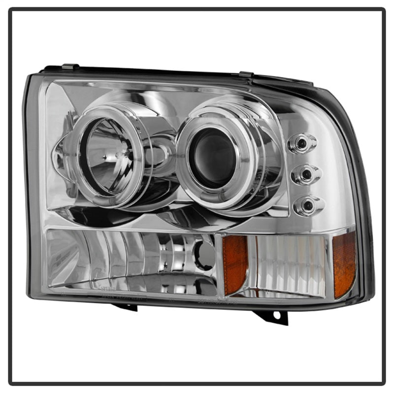 Proyector Spyder Ford F250 Super Duty 99-04 Versión 2 LED Halo LED Chrm PRO-YD-FF25099-1P-G2-C