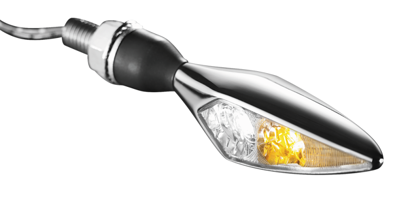 Kuryakyn Rhombus Front Right White/Amber Chrome