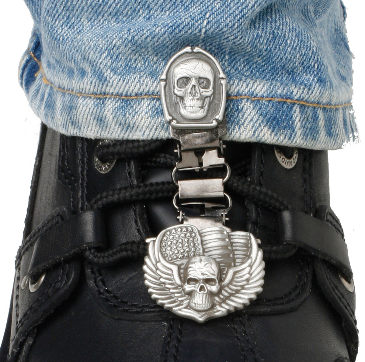 Ryder Clips Clips for Laced Boots Bones/Skull (BSL-FC)