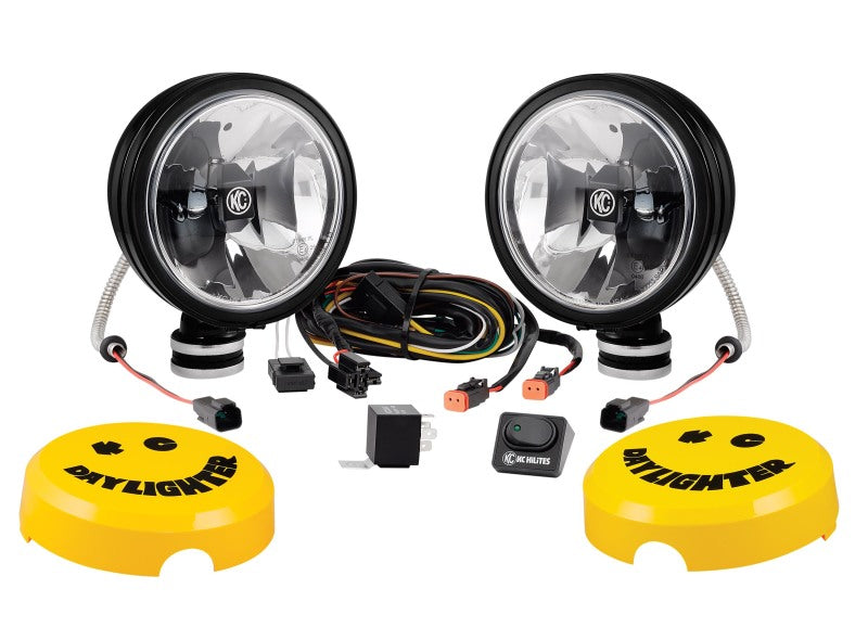 KC HiLiTES Daylighter Gravity G6 LED 20W SAE/ECE Driving Beam Lights (Pair) — Black SS Housing
