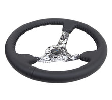 Cargar imagen en el visor de la galería, NRG Reinforced Steering Wheel (350mm / 3in. Deep) Blk Leather w/Hydrodipped Digi-Camo Spokes