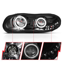 Load image into Gallery viewer, ANZO 1998-2002 Chevrolet Camaro Projector Headlights w/ Halo Black