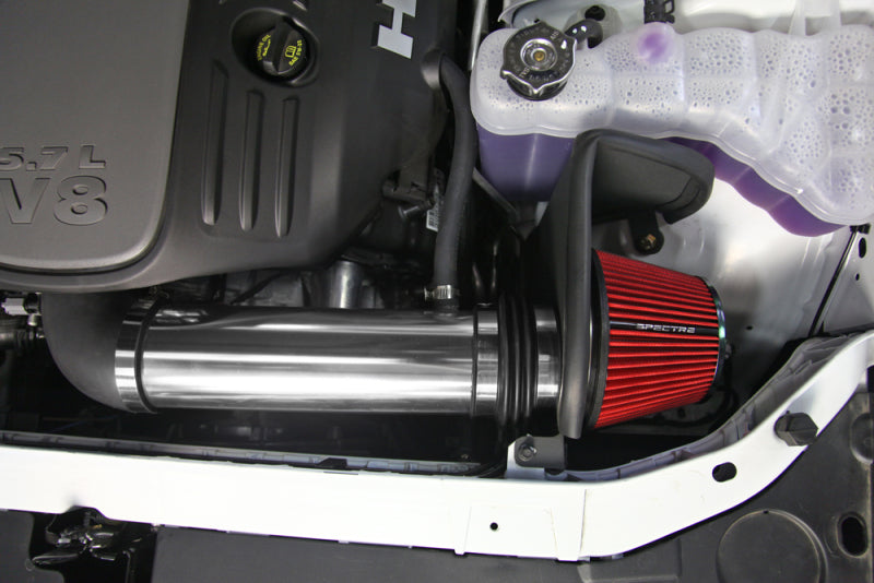Spectre Cold Air Intake Kit - Polished w/Red Filter — Fits 11-20 Dodge Challenger/Charger 5.7L V8