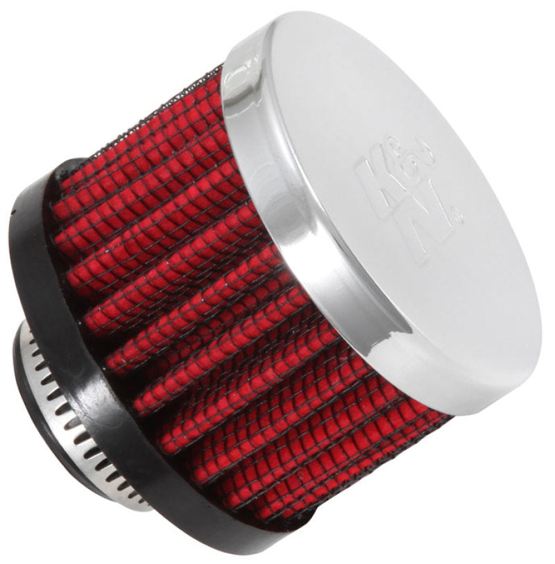 K&N 62-1340 Crankcase Vent Filter - 0.625in Flange ID Rubber Base Clamp-On
