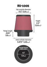 Load image into Gallery viewer, K&amp;N Filter Universal X Stream Clamp-On 4-1/2in Flange 5-7/8in Base 4-1/2in Top 4-1/2in Height