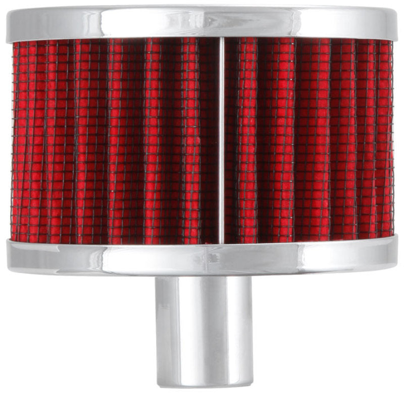 K&N 62-1160 Crankcase Vent Filter — 3/4in Vent, 3in Diameter, 2in Height, Chrome Top