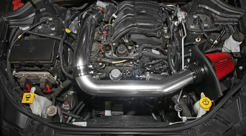 Spectre 11-15 Jeep Grand Cherokee V6-3.6L Polished Cold Air Intake Kit w/Red Filter