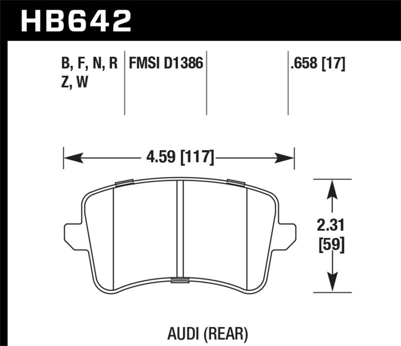 Hawk 2009-2014 Audi A4 HPS 5.0 Rear Brake Pads