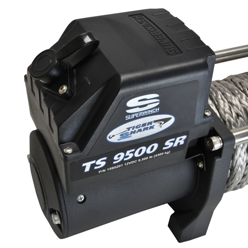 Cabrestante Superwinch de 9500 libras, 12 V CC, 3/8 in x 80 pies, cuerda sintética, cabrestante Tiger Shark 9500