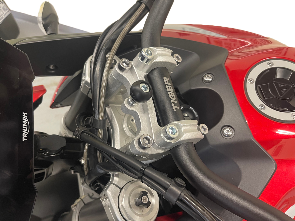 Helibars Handlebar Risers Tour w/RAM Ball Silver TRI (HR06169-RB)