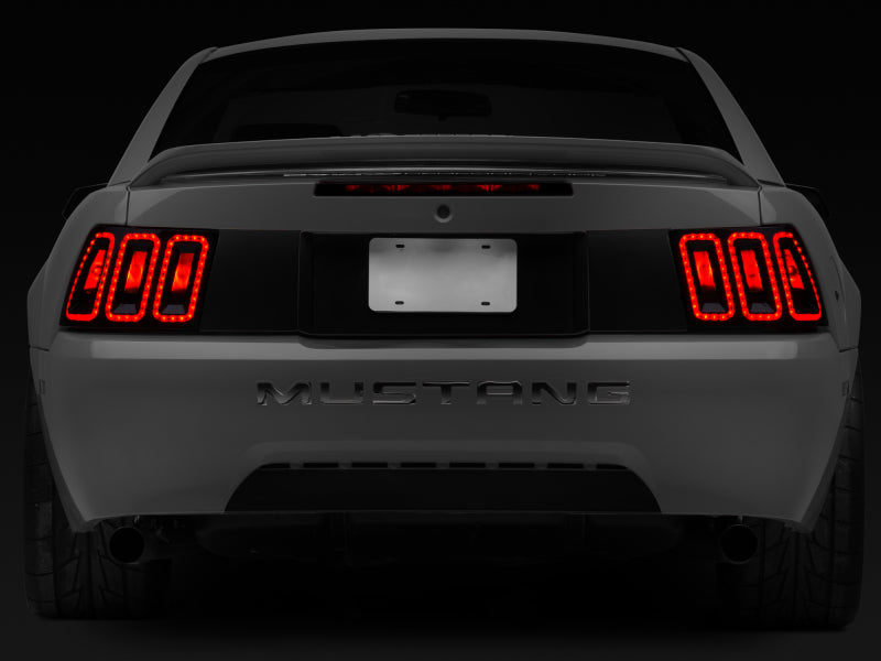 Raxiom 99-04 Ford Mustang Excluding 99-01 Cobra Icon LED Tail Lights- Black Housing (Smoked Lens)