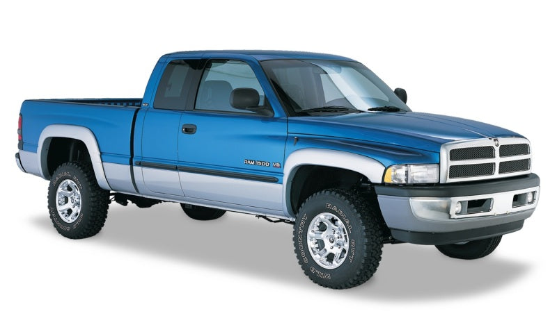 Guardabarros estilo OE de Bushwacker para Dodge Ram 1500 Fleetside 94-01, 4 piezas, caja de 78,0/96,0 pulgadas, color negro