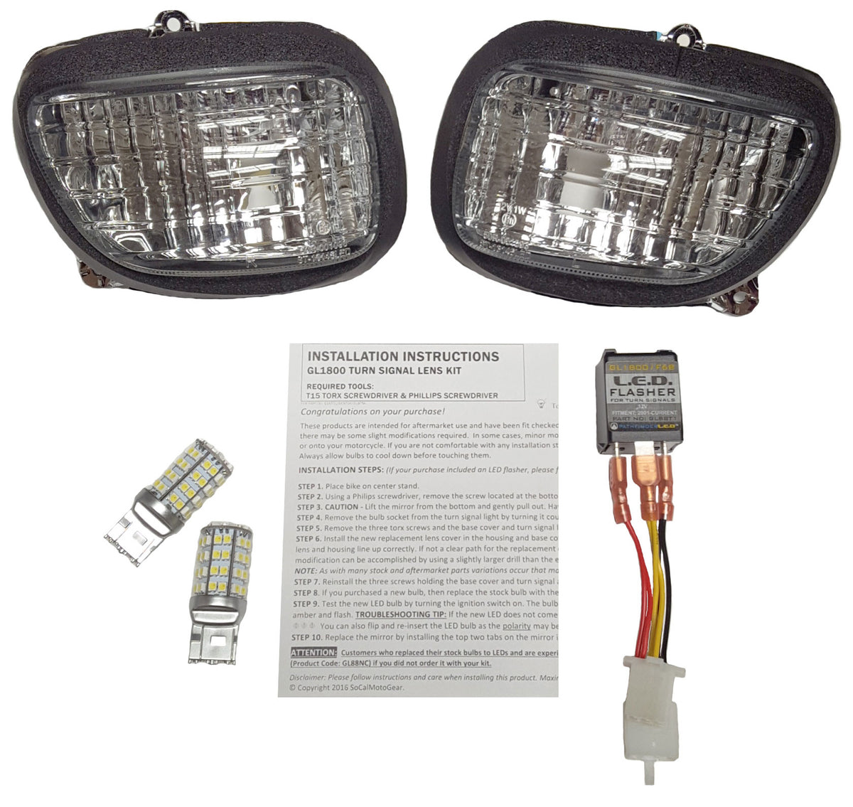 Pathfinder LED Turn Signal KIT Smoke Lens PR HON (G18TSK)
