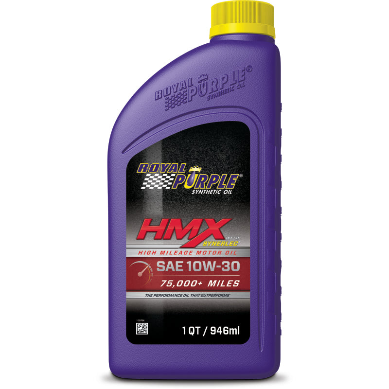 Aceite de motor sintético de alto kilometraje 10W-30 de primera calidad Royal Purple HMX - 1 cuarto de galón