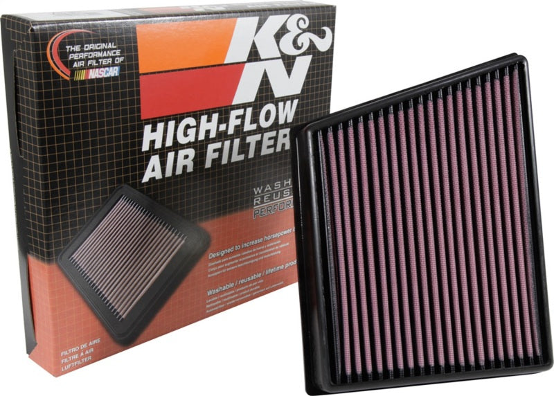 K&N 33-3075 Left Side Replacement Drop-In Air Filter — Fits 2015-2026 Jaguar F-Pace, 2017-2026 Range Rover Velar, 2015-2024 Jaguar XF