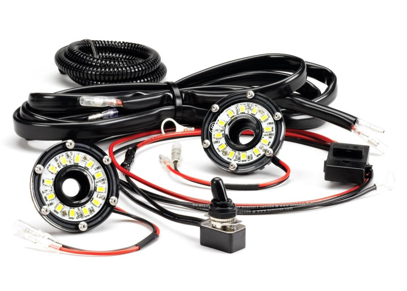 KC HiLiTES Cyclone 2in. LED Universal Under Hood Lighting Kit — Incl. 2 Lights, Switch & Wiring