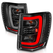 Cargar imagen en el visor de la galería, ANZO 1999-2004 Jeep Grand Cherokee LED Tail Lights w/ Light Bar Black Housing Clear Lens